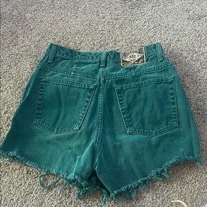 Green Denim Women Shorts